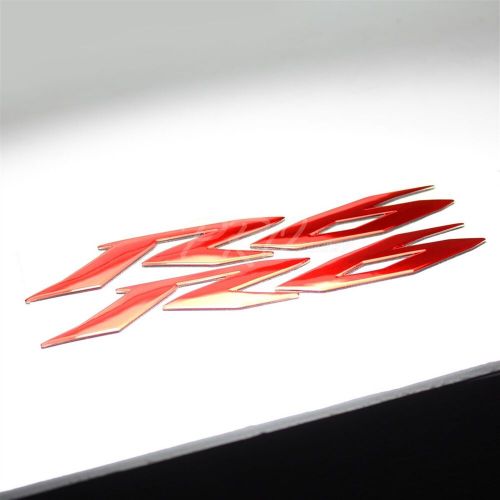 Chromed red pro grip fuel tank pad+8&#034; logo+yzf-r6 fairing emblem sticker