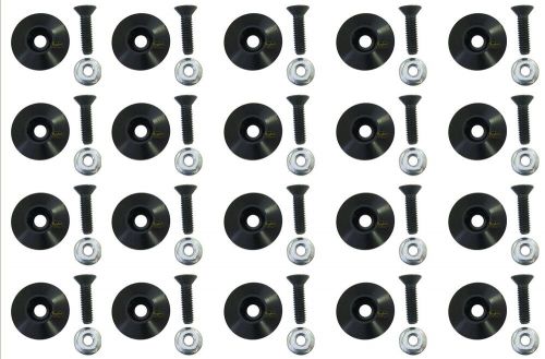 Black body 1in washers with flush head bolts recessed 1&#034; 20 pack