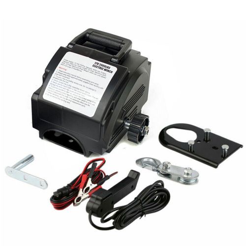 12v 300w portable electric winch 2000lb remote towing hitch truck trailer boat!