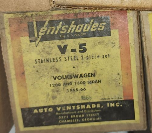 Rare ventshades v-5 ,2 pc stainless set,  volkswagen 1200 &amp; 1300 sedan  1965-66