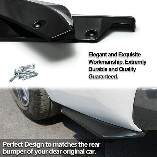 Universal glossy black car rear bumper lip diffuser splitter canard protector