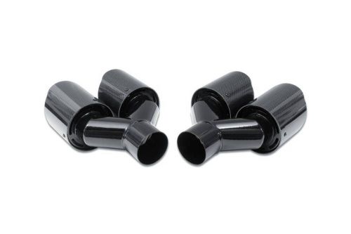 Street style ss4025116cf pair carbon fiber exhaust tips 4&#034; outlet 2.5&#034; inlet