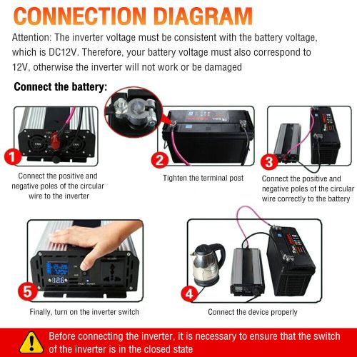 3000w car power inverter dc 12v to ac 220v pure sine wave solar converter lcd