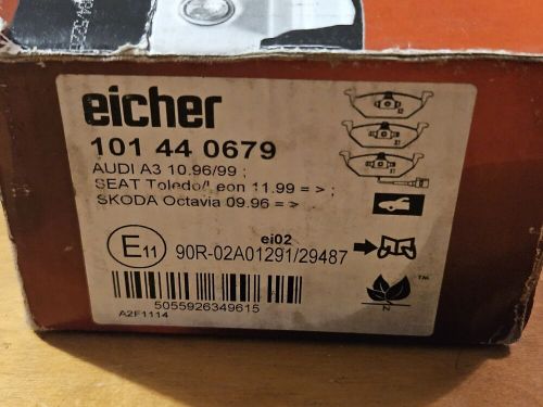 Eicher brake pads audi a3 10.96/99, seat toledo/leon 11.99, skoda octavia 09.96