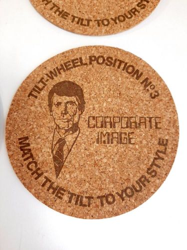 Vtg tilt-wheel cork coasters macho man 18 wheeler 6 total