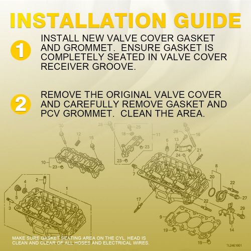 Valve cover gasket fits honda cr-v 2.0l / acura integra 1.8l 1990-2001 replace