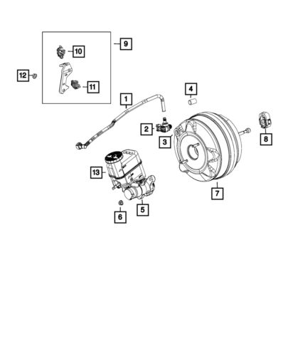 Genuine mopar brake booster vacuum hose 68254678aa