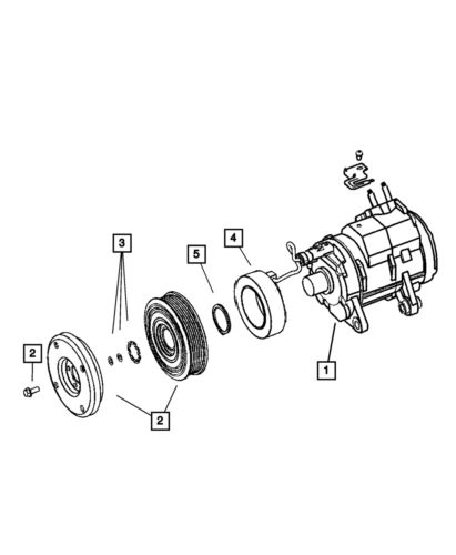 Genuine mopar a/c compressor pulley hub kit 5135993aa