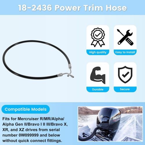 18-2436 power trim hose for mercruiser stern drives for mercury marine 32-861128