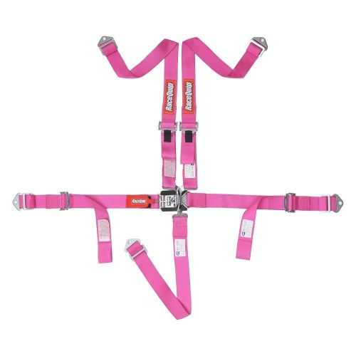 Racequip 709089 - pink jr. dragster youth 5-point harness set