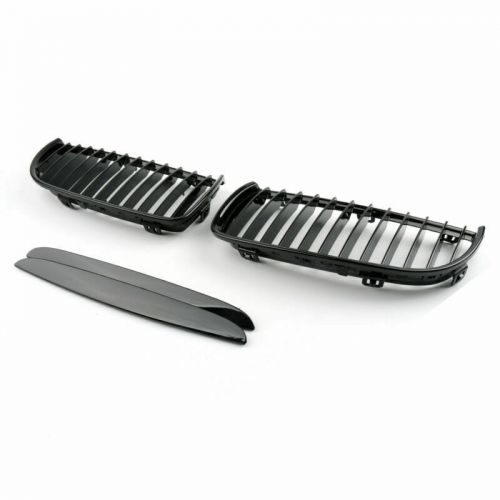 Front kidney grill grilles l&amp;r gloss black for bmw e90 3 series sedan 2005-2008