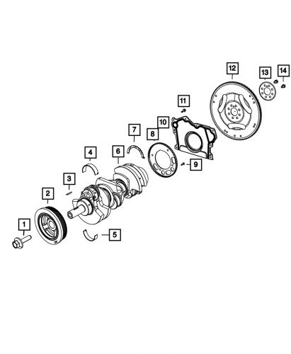 Genuine mopar crankshaft lower bearing 68242631aa