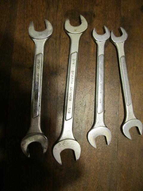 Lot of 4 sparta double open end wrenches nice tools! made in u.s.a.