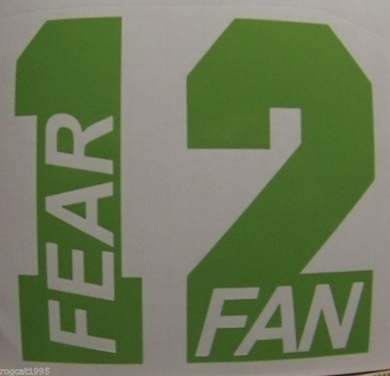 Seattle seahawks fear 12th fan lime green vinyl decal sticker wilson lynch