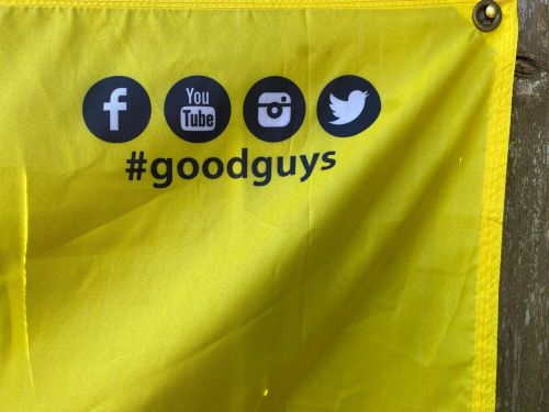 Goodguys welcome nylon banner flag 30&#034; x 96&#034; garage shop man cave collectible