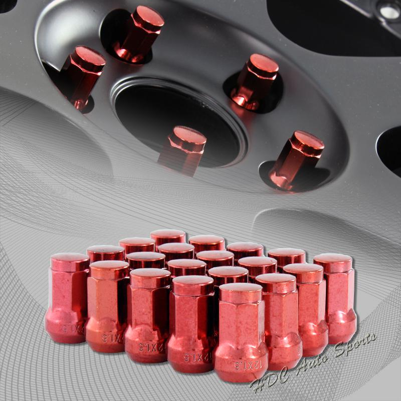 20pcs m12 x 1.5mm thread pitch wheel rims tuner 1.3" long acorn lug nuts - red