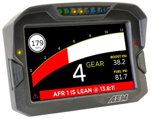 Aem cd-7 non logging gps enabled race dash carbon fiber digital display w/o vdm