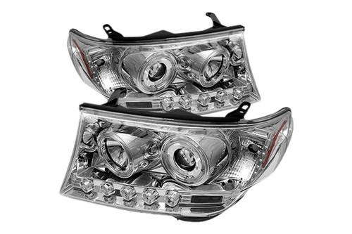 Spyder tland08hlc chrome clear halo projector headlights head light