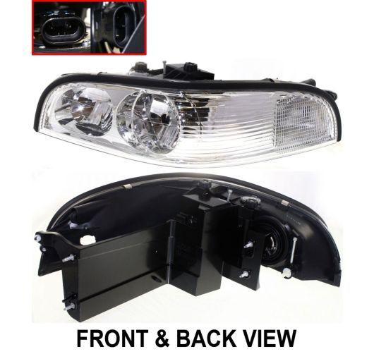 Gm2502160 left new headlight lamp clear lens halogen driver side lh hand buick