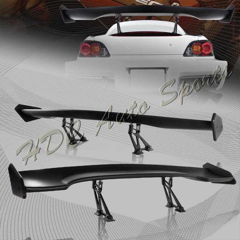 Universal jdm 57" flat black light weight abs plastic rear trunk gt spoiler wing