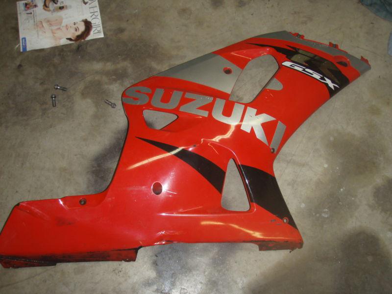 2001 2002 2003 gsxr 600 750 1000 oem right side fairing red and silver 