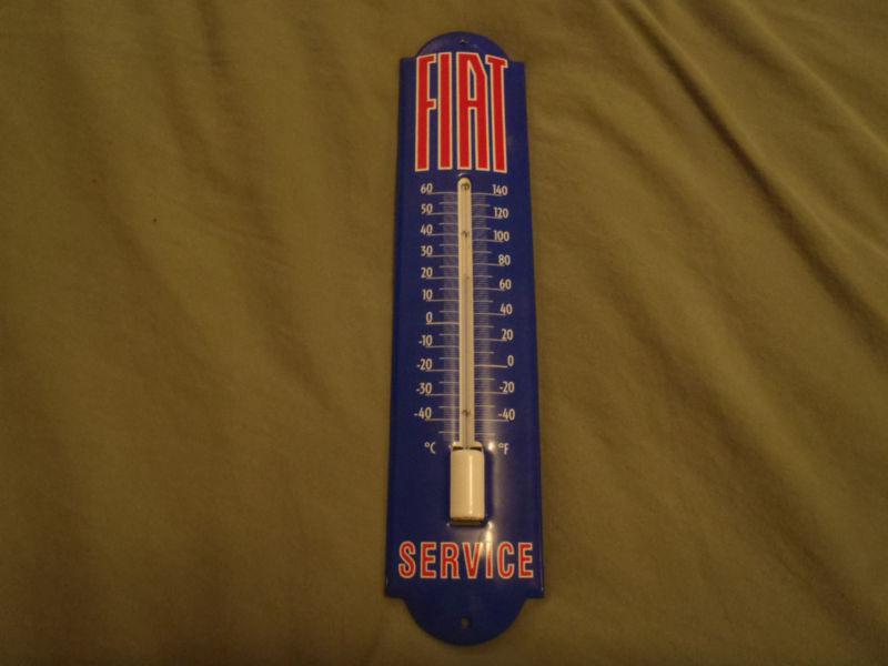 Fiat porcelain service thermometer garage shop man cave abarth 500l 124 128 500