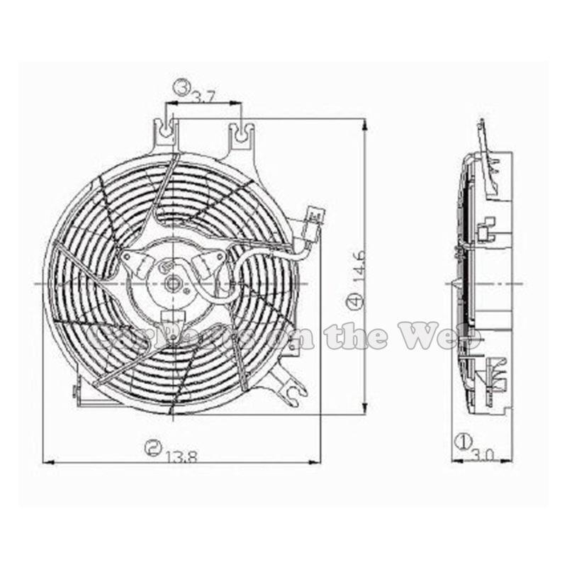 New 98-04 mitsubishi montero sport 2.4l 3.0l 3.5l condenser cooling fan assembly