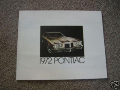 1972 pontiac gto firebird lemans bonnevill grand prix original sals brochure