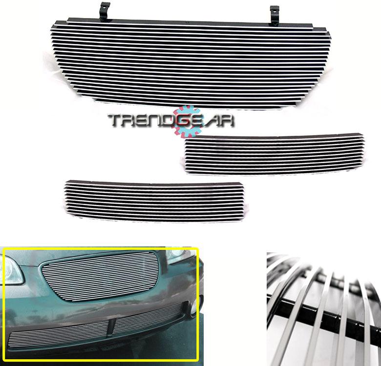 01 02 03 nissan maxima gle gxe se sedan upper +bumper billet grille combo 3 pcs