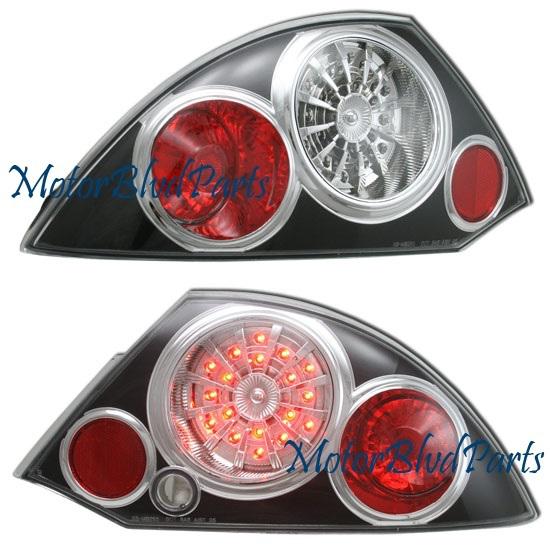 00-02 eclipse black tail rear lights brake lamps pair