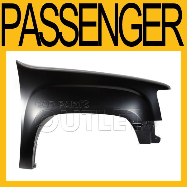 2007-2012 gmc sierra passenger side front fender primed steel 1500 hybrid right