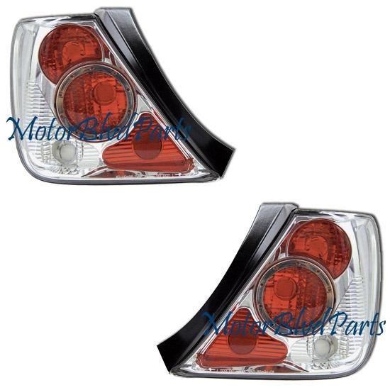 02-05 civic hatchback chrome tail lights rear lamp pair