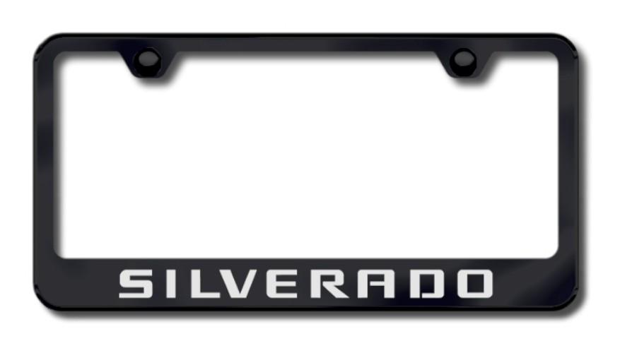 Gm silverado laser etched license plate frame-black made in usa genuine