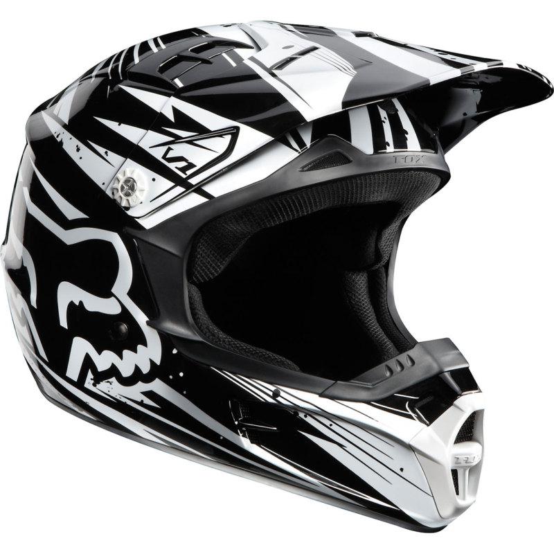 Fox racing - youth mx helmet - v1 pilot - undertow - black/white - youth-small