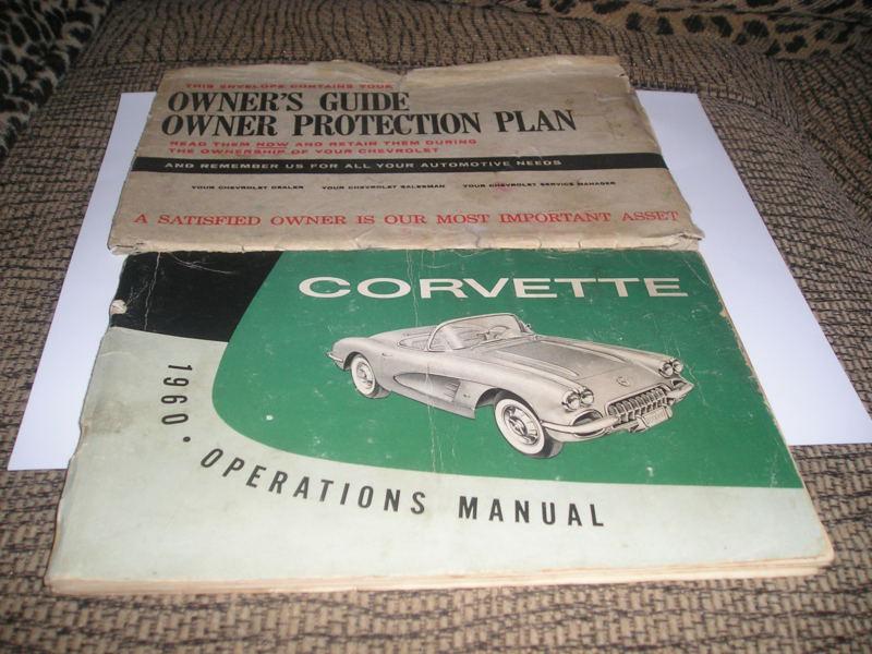 1960 original corvette owners manual with 1/2 corvette news card/envelope