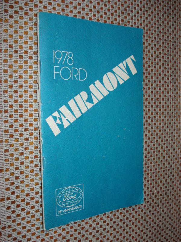 1978 ford fairmont owners manual original glovebox book