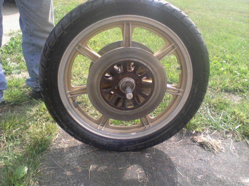 Midnight special xs 1100 front wheel and tire w/ rotors and axle