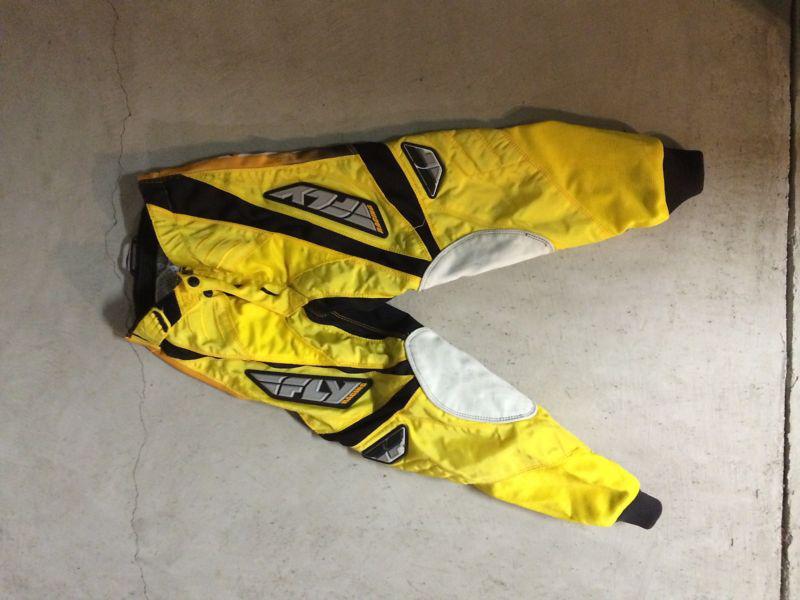 Fly 805 racing pants, racepant, mx, bmx,  sz 26 yellow