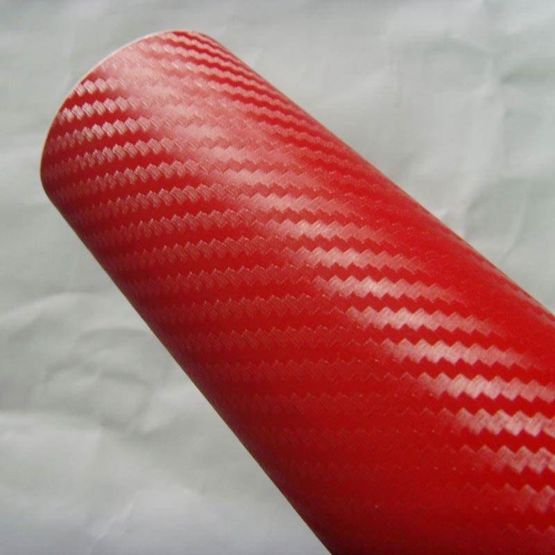 Red 1ft x 5ft carbon fiber vinyl wrap 3d professional bubble free air release 