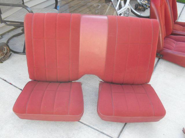 70-81 camaro z28 firebird trans am red deluxe cloth rear seat set seats