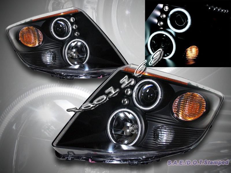 2007 2008 2009 nissan sentra dual ccfl halo led projector headlights black