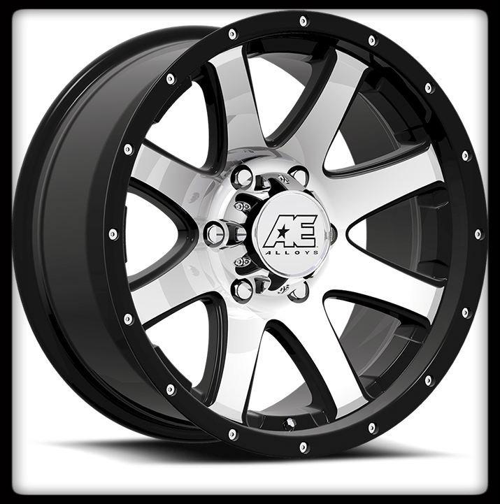 17" x 9" american eagle 015 black machined f-150 ram 5x5.5 5x139.7 wheels rims 