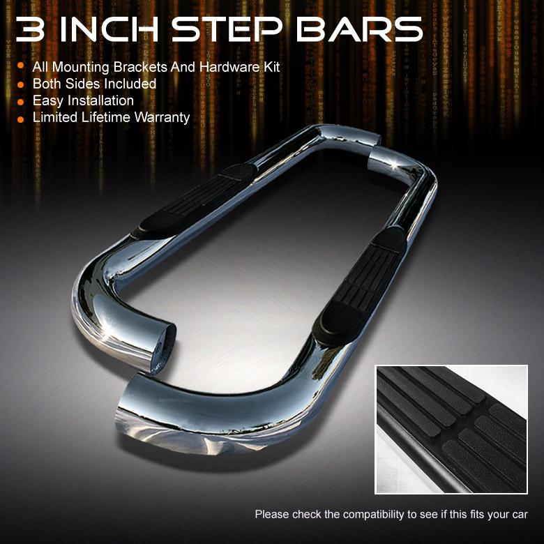 00-13 suburban yukon 02-13 avalanche escalade 3" polish side step bar nerf bars