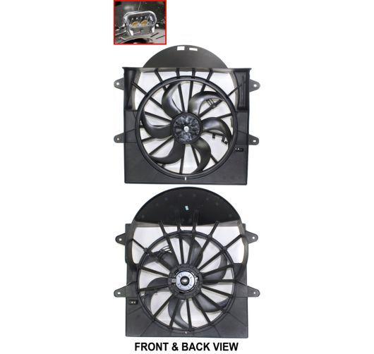 Jeep commander grand cherokee suv radiator cooling fan w/shroud 5143208aa new