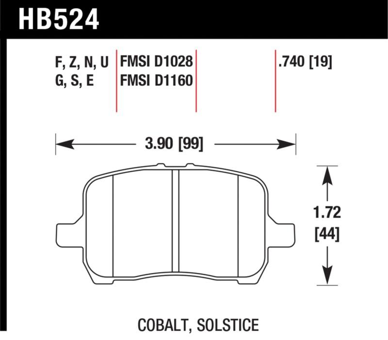 Hawk performance hb524f.740 disc brake pad