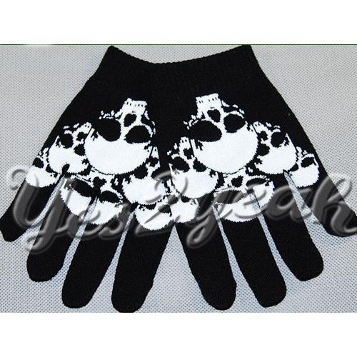 New & cool skull jack head white black gloves #1214