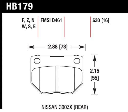 Hawk performance hb179z.630 disc brake pad 89-07 300zx impreza skyline