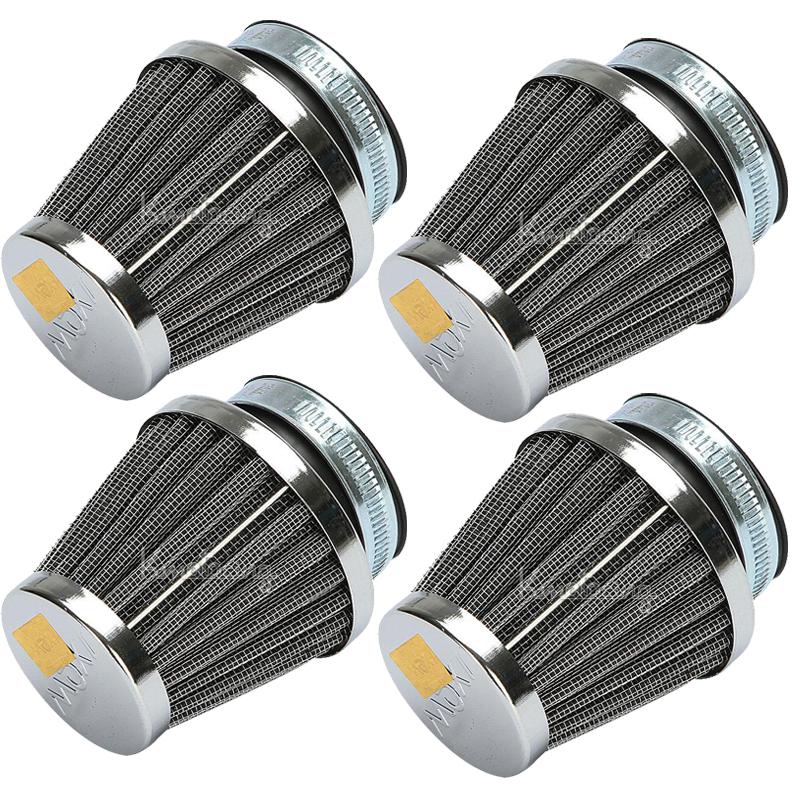 4x 50mm motorcycle clamp-on air pod filters for honda yamaha kawasaki suzuki etc