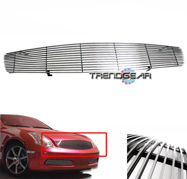 03-07 infiniti g35 coupe 2dr front upper billet grille grill insert 04 05 06 jdm