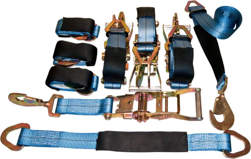 4 axle strap tie downs 24" long and 4 ratchet tow straps car haulers